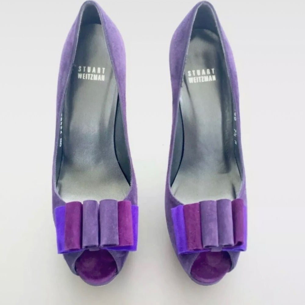 Stuart Weitzman High Heel shoes 5 38 Purple Blue Real Leather Box indigo Party